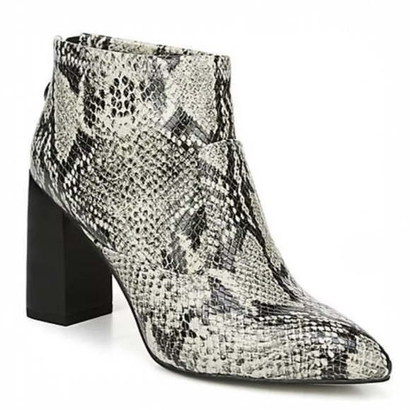 Franco Sarto Kortney Leather Snakeskin Print Block Heel Ankle Bootie Size 7.5 - Picture 3 of 12